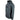 Side view of a gray jacket with a hood and built-in neck gaiter, featuring the black bass cat logo on the chest.