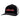 Black and white trucker cap with a red and white 'Bass Cat' logo embroidered on the chest.