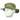 A greenish beige bucket hat displayed on a mannequin head with a red bass cat logo on the front.