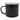 Black speckled enamel mug with a silver rim.