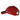 A red and black baseball cap with a mesh back and velcro closure, featuring the mercury logo and bass cat logo.