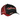 Black and red baseball cap with a puff embroidered 'Bass Cat' logo in red and white across the front and a 'BCB' logo on the bill.