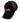 Side of a black camo cap with a mesh back and a red and white bass cat logo on the front.