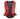 Red Mustang life jacket with various logos, including a black and white 'BCB' logo on the right chest.