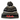 A knitted beanie with a pom-pom on top, featuring black and grey stripes and a red logo that reads 'Bass Cat' on the cuff.