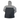 Back view of a hooded sweatshirt with a black body and grey sleeves and a hood.