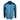 Back view of a blue athletic hoodie with dark blue long sleeves.