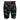 Black camouflage swim trunks with an orange drawstring and the bass cat logo in black and white on the bottom of the left leg.