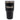 A black insulated tumbler with a stainless steel lid and a bass cat logo engraved on the front.