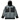A gray and black technical hooded jacket with multiple zippered pockets, featuring the 'Bass Cat' logo on the right chest and 'Feel the Rush' on the right sleeve.