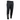 Black jogger pants with a grey bass cat logo on the right shin. 