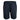 Back of a pair of black shorts with an elastic waist and a back pocket on the right side.