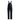 Black technical outdoor bib overalls with adjustable shoulder straps, a front zipper, and multiple utility pockets, with a bass cat logo in white on the right chest.