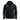 A black hooded technical jacket with a full front zipper, featuring white printed bass cat logo on the chest and the slogan "feel the rush" on the sleeve.
