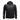 A black hooded technical jacket with a front zipper, multiple zippered pockets, flap hand pockets, and white printed text on the left sleeve reading 'FEEL THE RUSH'. The chest has a small Whitewater logo.