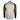 Back of a long-sleeve white performance shirt with brown camouflage sleeves.