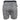 Back of white and grey camouflage-patterned shorts with a zippered back right pocket.