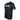 Side of a black short-sleeve t-shirt with a dark gray camouflage pattern and a silver logo across the chest.