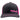 A charcoal hat is shown from the front. The Bass Cat logo is featured in pink and white on the bottom of the front left panel. The stitching details on the hat are neon pink.