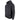 Side of a black hoodie with an embossed bass cat logo on the chest.
