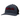 Gray cap with a black mesh back and a red and black bass cat logo on the front.
