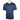 Front of a navy blue T-shirt with a red bass cat logo on the left chest. 
