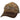 A Bass Cat trucker hat featuring a brown and tan camouflage pattern on the front panels, a dark brown brim with white contrast stitching, and a brown mesh back. The front displays the embroidered Bass Cat logo in tan with a black outline.