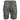 Back of tan and green camouflage shorts with two back pockets.