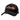 Black camouflage baseball cap with a red and white bass cat logo across the front. 