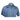 A light blue button down. An up-close view of the red Bass Cat logo embroidered on the right chest. Below it, a chest pocket on each side of the shirt. 