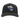 Grey cap with a bass cat patch in blue and white on the front. 