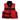 Red and black BCB branded life vest with multiple black straps, buckles, and zippered pockets, shown against a plain white background.