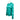 Side of a teal and white patterned long sleeve hoodie with a front logo.