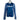 Blue long-sleeve hooded shirt with a faded texture and white bass cat logo across the chest.