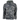Black and grey camouflage jacket with the bass cat logo on the right chest in black and white.