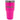 A bright pink insulated tumbler with a stainless steel lid.