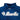 Close-up of a blue hoodie with varying black stripes across it and a light grey logo that says 'Bass Cat'.
