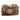 Brown duffel bag with a beige Bass Cat logo on the front. 