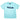 Light blue tee with a dark blue bass cat logo on the chest.