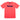 Front of a coral tee with a royal blue bass cat logo on the chest.