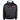 Black windbreaker jacket with hood and red embroidered logo