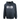 Black hoodie with a white splattered bass cat logo on the chest.